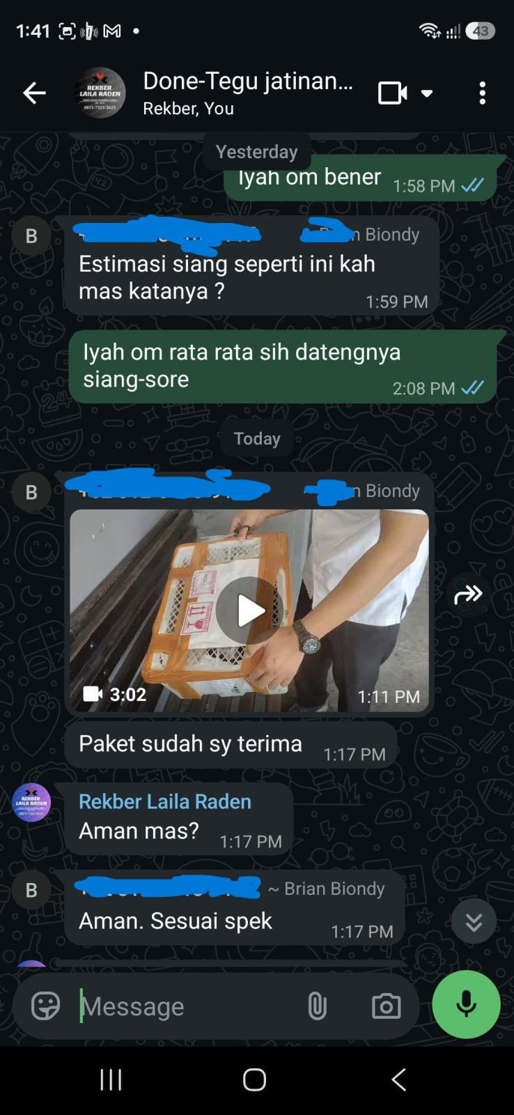 Testimoni pembeli Tegu